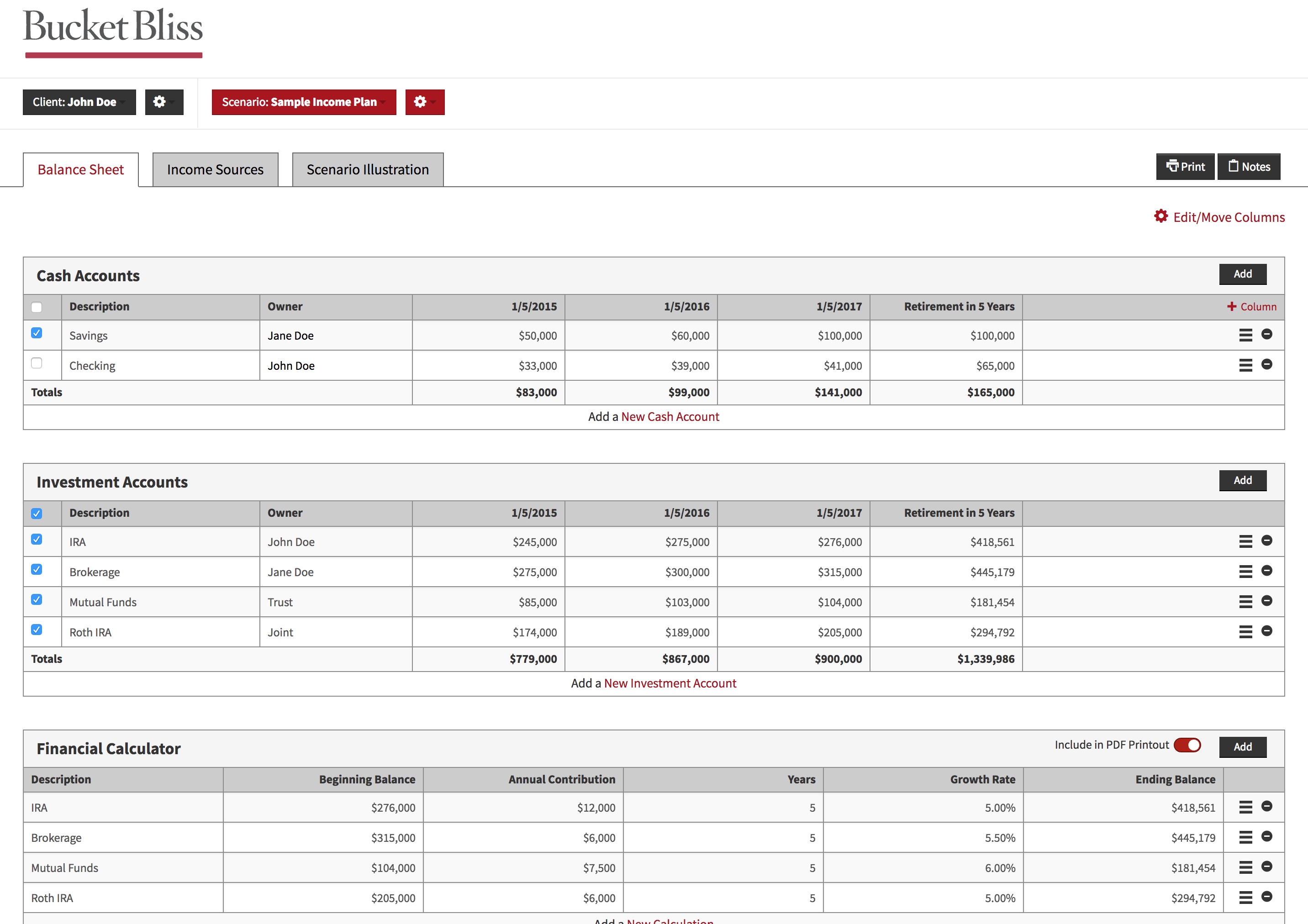 balance sheet