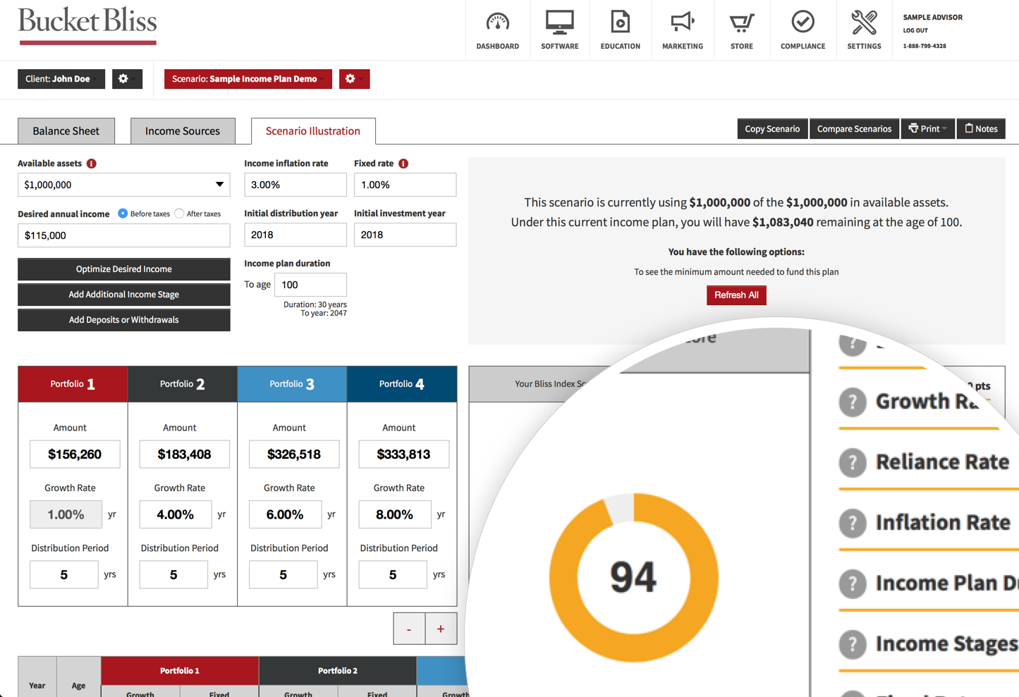 scenario dashboard